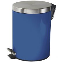 Poubelle salle de bain à pédale 5L en métal bleu