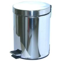 Poubelle à pédale – Acier inoxydable 410 – 12 L – Volume, Hauteur, Forme, Nombre de compartiment(s), Matières, Largeur, Longueur – LADY DOC