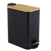 Viking Choice - Poubelle à pédale - poubelle de salle de bain - 5 litres - bambou noir