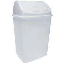 Poubelle plastique blanche à couvercle basculant 50 litres Rossignol