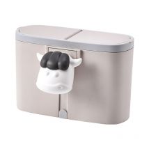 Ensoleille - Poubelle pour Bureau Table Basse de Bureau Cuisine Petite Poubelle en Plastique Coloré Poubelle en Plastique Spin Cover Bucket(rose