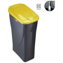 Seau Ecobin 25 Litres Avec Couvercle Jaune 21,5x36x51cm (largeur/profondeur/hauteur)
