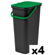 Tontarelli - Bac de recyclage fashion 38 l vert (4 pièces)