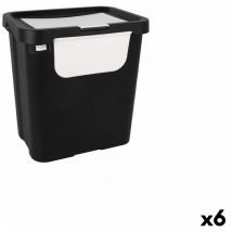Poubelle de recyclage Tontarelli fashion double white (6 pièces) 24 l