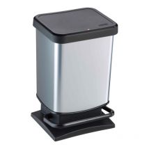 Poubelle à pédale Rotho Paso 20 l Argent métallisé