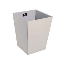 Koh-i-noor - Poubelle Salle De Bain Ecopelle En Cuir Synthétique L23 X L23 X H30 Cm - Gris Tourterelle