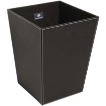 Koh-i-noor - Poubelle salle de bain Ecopelle en cuir synthétique L23 x l23 x h30cm - couleur noir