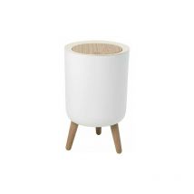 Poubelle sur pied de salle de bain touch 7L malmo Couleur bois