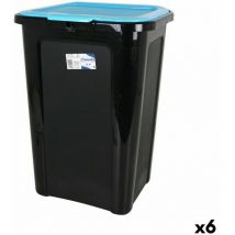 Poubelle Tontarelli coverline bleu 44 l noir 38,5 x 34,5 x 54,5 cm (6 pièces)