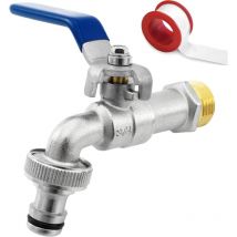 3/4'' Pouce Robinet d'eau en Laiton de Qualité Supérieure, Résistant à la Rouille et au Gel pour Jardin, Machine à Laver, Baril de Pluie