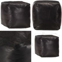Vidaxl - Pouf 40 x 40 x 40 cm Noir Cuir véritable de chèvre - Pouf En Cuir - Pouf Design - Pouf Moderne - Pouf Confort - Pouf Salle à Vivre - Home &