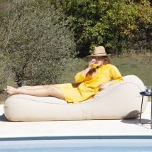 Pouf De Jardin Sun Lounger – Toile Oléfine Déperlante – Garnissage En Polystyrène Haute Densité – Confort Et Résistance Aux Intempéries – Cotton Wood