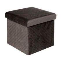Pouf Carré en Velours "Mix N'Modul" 31cm Gris