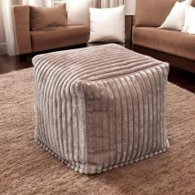 Pier Import - Pouf carré velours grosses côtes camel visby