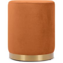 Sicaan - Pouf charlotte i Velours Orange brûlée et Métal Doré