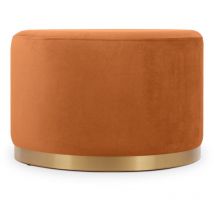 Sicaan - Pouf charlotte ii Velours Orange brûlée et Métal Doré