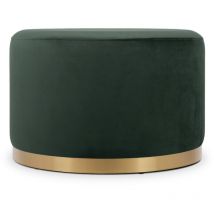 Sicaan - Pouf charlotte ii Velours Vert sapin et Métal Doré