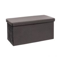 Five Simply Smart - Pouf & Coffre de Rangement 'Velours' 76cm Gris