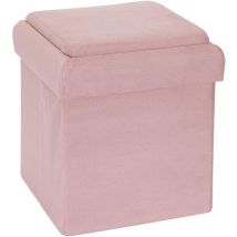 The Home Deco Kids - Coffre pouf pliable brique Rose Home Deco Kids