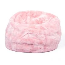 Linnea - Pouf fausse fourrure et polyester collection soft animals rose avec remplissage
