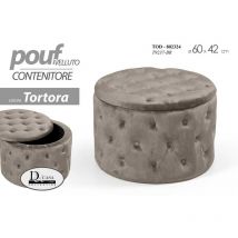Webmarketpoint - Pouf conteneur rétro gris tourterelle ouvrable cm 60 x 42 h