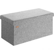 Casaria Panca Contenitore Pieghevole Similpelle Pouf Poggiapiedi Ottomana l - Grigio
