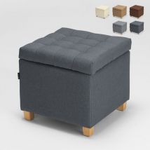 Ahd Amazing Home Design - Pouf contenitore portaoggetti cuscini coperte in tessuto Coffree trapuntato Colore: Grigio Scuro