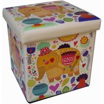 Pouf contenitore 32x32x32cm Scatola porta giochi bambini Portagiochi bambini contenitori con coperchio Pouf contenitore giochi