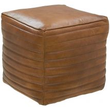 Aubry Gaspard - Pouf cube en cuir