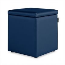 Pouf Cube Rangement Similicuir Bleu 1 unité Bleu