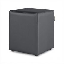 Pouf Cube Similicuir Gris 1 unité Gris