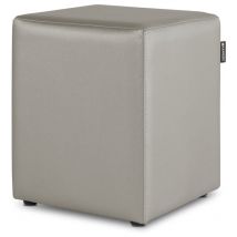 Happers - Pouf Cube Similicuir Gris Clair pack 2 unités Gris Clair