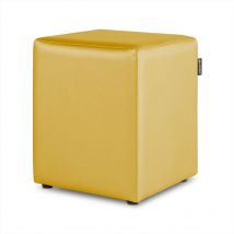 Pouf Cube Similicuir Moutarde 1 UNITÉ Moutarde