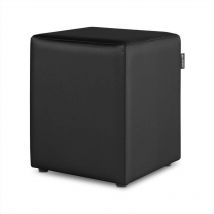 Pouf Cube Similicuir Noir 1 unité Noir