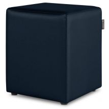 Pouf Cube Similicuir Extérieur Bleu Fonçé 1 UNITÉ Bleu Fonçé