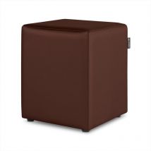 Happers - Pouf Cube Similicuir pour Extérieur ou Intérieur Marron 1 unité Marron