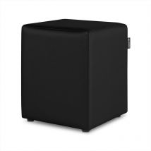 Happers - Pouf Cube Similicuir pour Extérieur ou Intérieur Noir 1 unité Noir