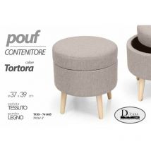 Webmarketpoint - Pouf de chambre avec conteneur gris tourterelle 37 x 39 h