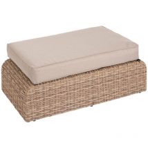 Hesperide - Pouf de jardin Mooréa savana en aluminium traité époxy et résine tressée - Hespéride