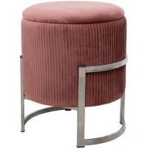 Akord - Pouf de Rangement avec Couvercle porto velour colour Rose hauteur 46 cm