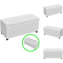 Vidaxl - Pouf de rangement Cuir synthétique Blanc - Pouf De Rangement - Ottoman - Banc Coffre - Meuble De Salon - Décoration Intérieure