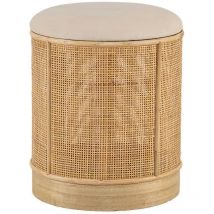 Nordlys - Pouf de Salon en Bois et Velours