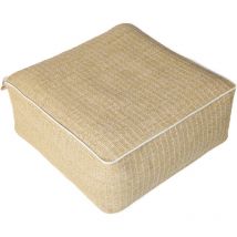 Deco Arts - Pouf d'extérieur effet raphia carré - 58x58x25cm