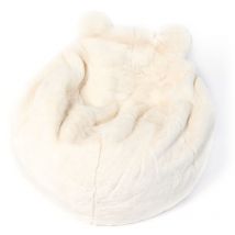 Linnea - Pouf en peluche Ours Blanc Basile avec remplissage