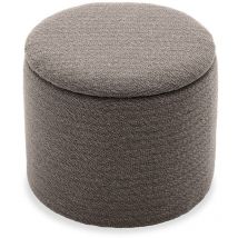 Sweeek - Pouf taupe en tissu avec rangement pour coussins ou plaids