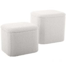 Leitmotiv - Pouf en tissu bouclette Ada