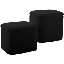 Leitmotiv - Pouf en tissu bouclette Ada