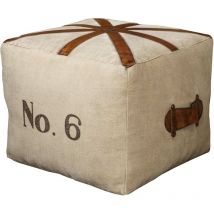 Antic Line Créations - Pouf en tissu et cuir avec drapeau anglais