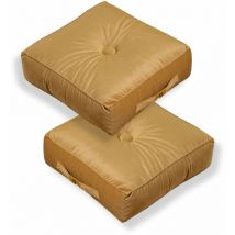 Deco Arts - Lot de 2 coussins de sol en velours 40 x 40 x 14 cm lot de 2 - beige