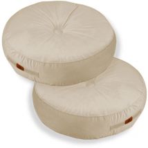 Lot de 2 coussins de sol en velours diamètre 50 lot de 2 - crème